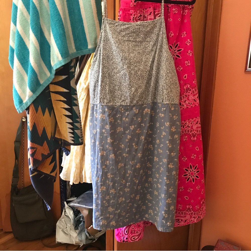 Ditsy mixed print mini dress